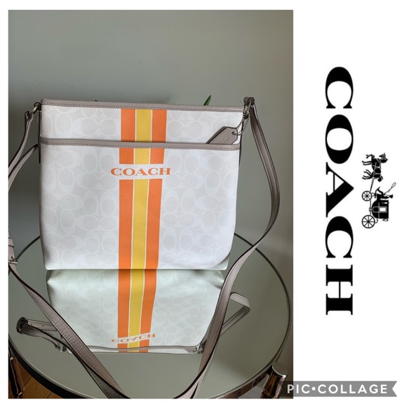 Coach Handbags - Coach Varsity Stripe Canvas Messenger Bag purse